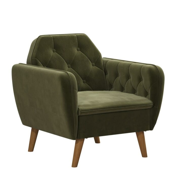 Dorel Novogratz Teresa Memory Foam Accent Chair - Green Velvet-0