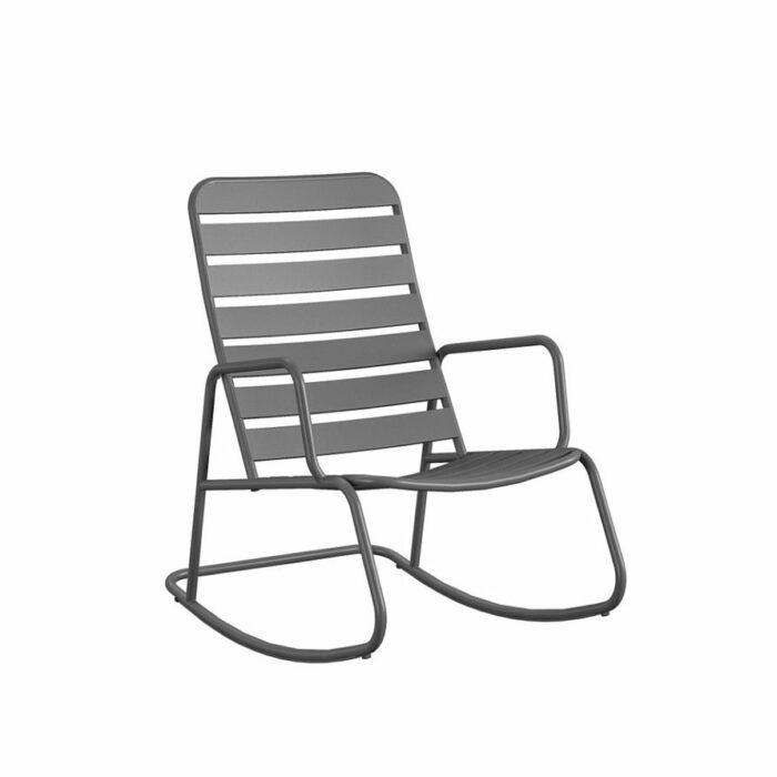 Novogratz Roberta Indoor or Outdoor Rocker Rocking Chair in Charcoal-0