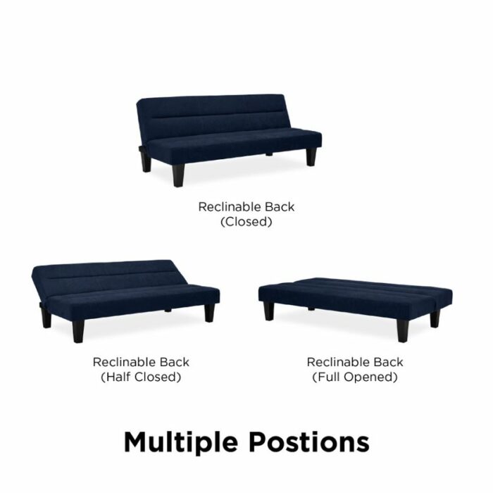 Dorel Kebo Futon in Navy Blue Velvet-39477