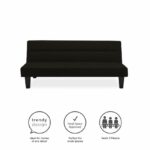 Dorel Kebo Futon in Black Velvet-39457