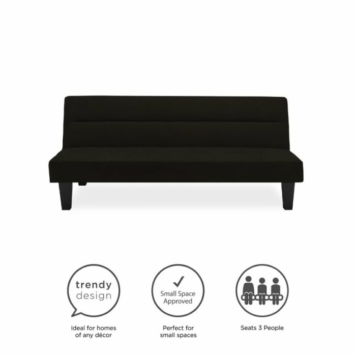 Dorel Kebo Futon in Black Velvet-39457