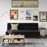 Dorel Kebo Futon in Black Velvet-39463