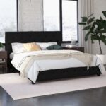 Dorel Dakota Upholstered Bed - Double - Black-39709