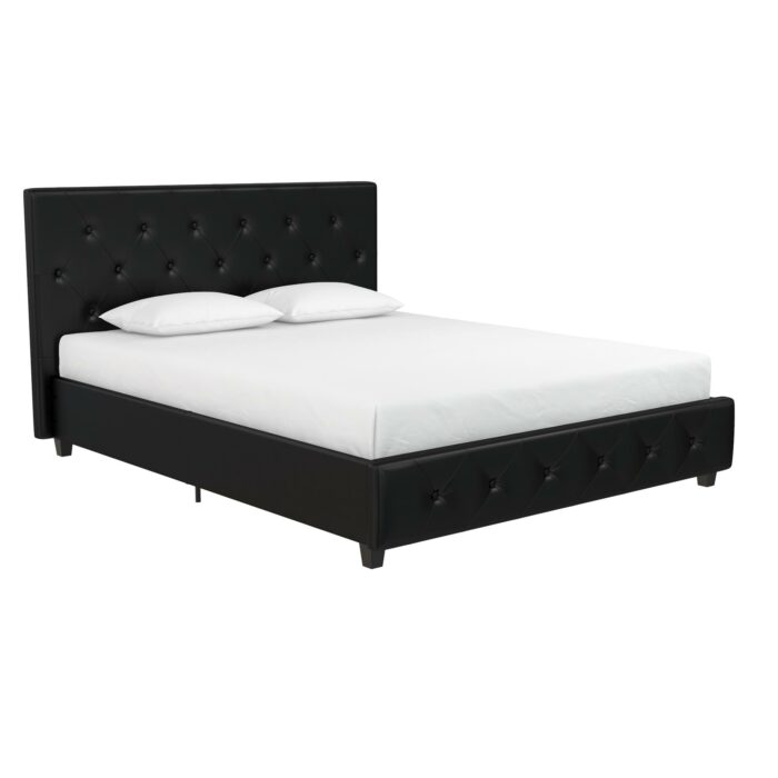 Dorel Dakota Upholstered Bed - Double - Black-0
