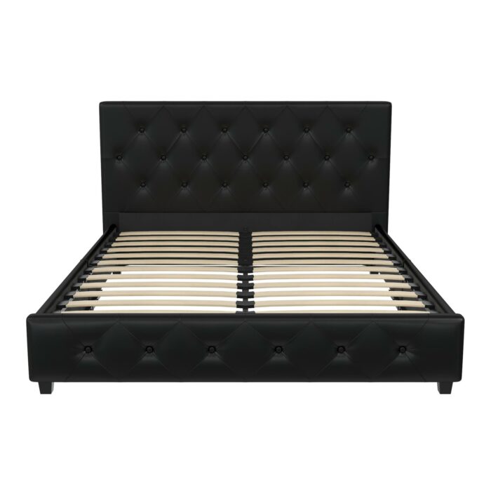 Dorel Dakota Upholstered Bed - Double - Black-39699
