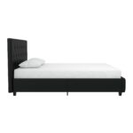 Dorel Dakota Upholstered Bed - Double - Black-39692