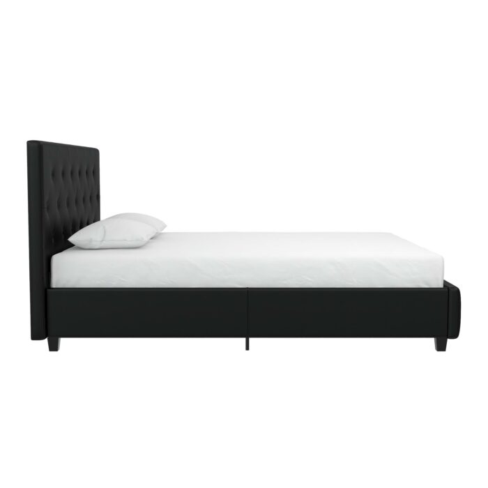 Dorel Dakota Upholstered Bed - Double - Black-39692