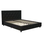Dorel Dakota Upholstered Bed - Double - Black-39707