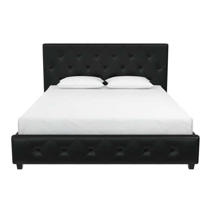 Dorel Dakota Upholstered Bed - Double - Black-39694