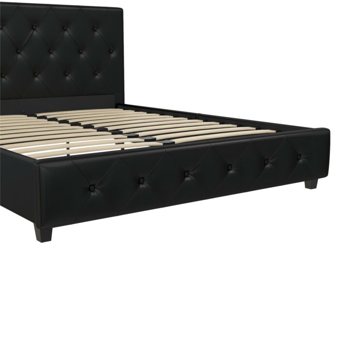 Dorel Dakota Upholstered Bed - Double - Black-39698