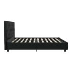 Dorel Dakota Upholstered Bed - Double - Black-39693