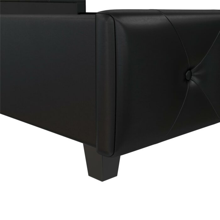 Dorel Dakota Upholstered Bed - Double - Black-39696