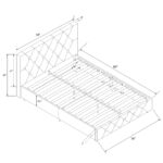 Dorel Dakota Upholstered Bed - Double - Black-39706