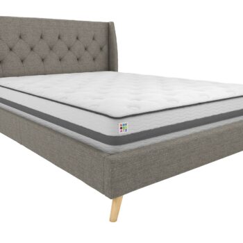 Dorel Novogratz Her Majesty Bed - Double - Grey Linen-0