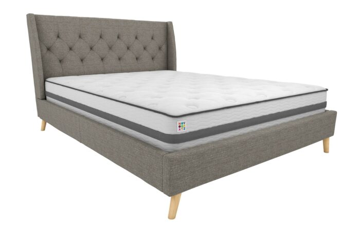 Dorel Novogratz Her Majesty Bed - Double - Grey Linen-0
