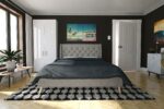 Dorel Novogratz Her Majesty Bed - King - Grey Linen-40081