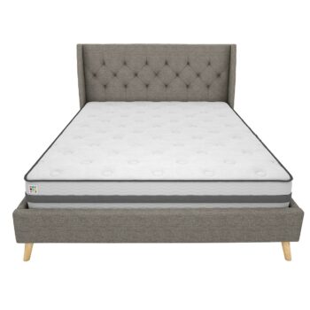 Dorel Novogratz Her Majesty Bed - King - Grey Linen-0