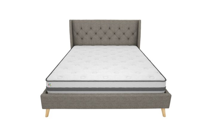 Dorel Novogratz Her Majesty Bed - King - Grey Linen-0