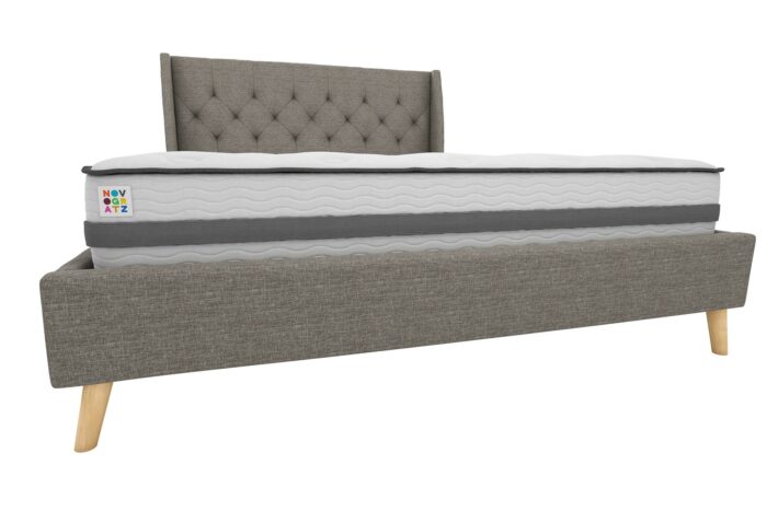 Dorel Novogratz Her Majesty Bed - King - Grey Linen-40082