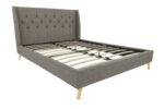 Dorel Novogratz Her Majesty Bed - King - Grey Linen-40079