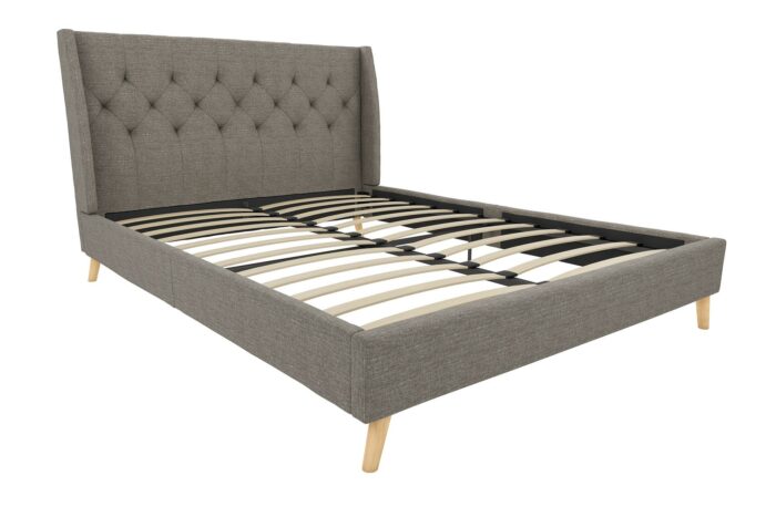 Dorel Novogratz Her Majesty Bed - King - Grey Linen-40079