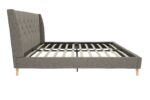 Dorel Novogratz Her Majesty Bed - King - Grey Linen-40076