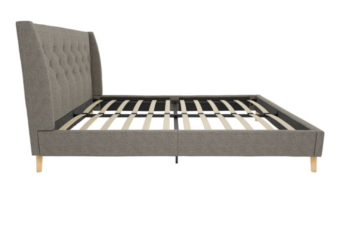 Dorel Novogratz Her Majesty Bed - King - Grey Linen-40076