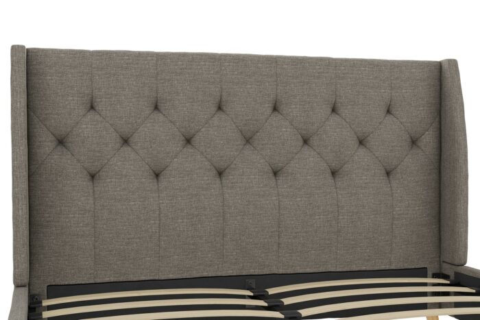Dorel Novogratz Her Majesty Bed - King - Grey Linen-40083