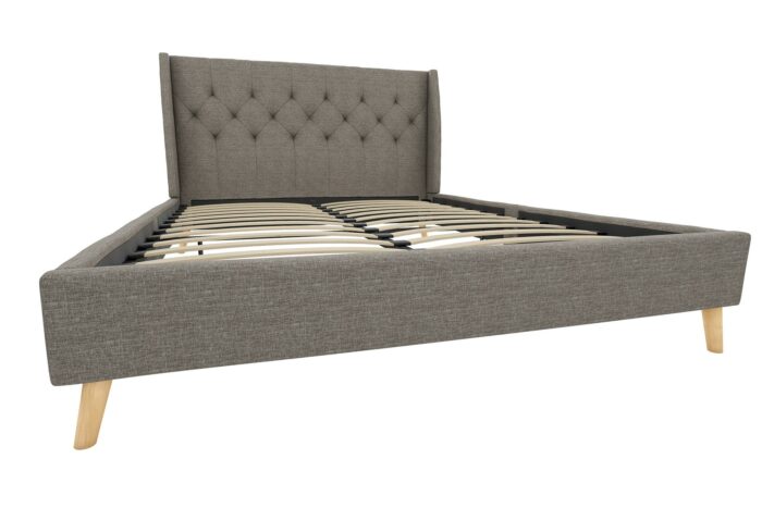 Dorel Novogratz Her Majesty Bed - King - Grey Linen-40080