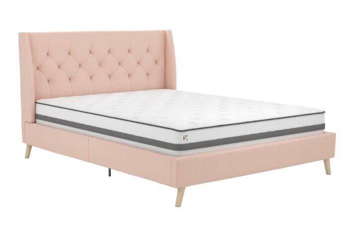 Dorel Novogratz Her Majesty Bed - Double - Pink Linen-0