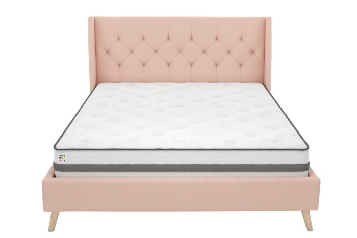 Dorel Novogratz Her Majesty Bed - Double - Pink Linen-40038