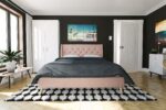 Dorel Novogratz Her Majesty Bed - King - Pink Linen-40122