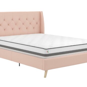 Dorel Novogratz Her Majesty Bed - King - Pink Linen-0