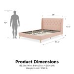 Dorel Novogratz Her Majesty Bed - King - Pink Linen-40119