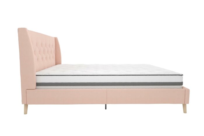 Dorel Novogratz Her Majesty Bed - King - Pink Linen-40114