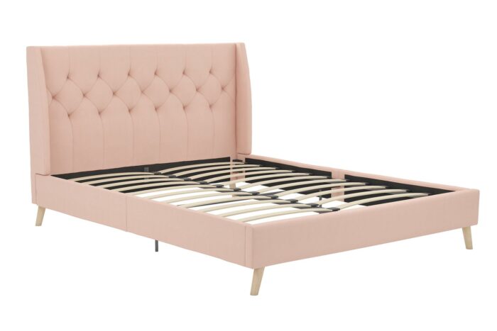 Dorel Novogratz Her Majesty Bed - King - Pink Linen-40117