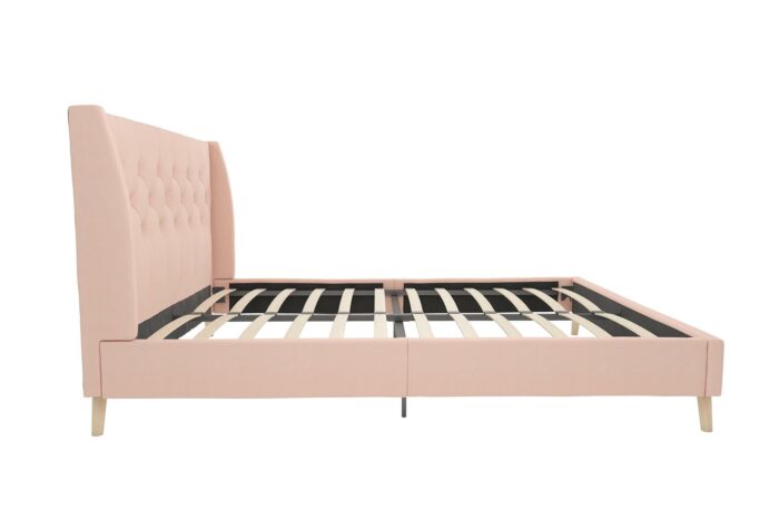 Dorel Novogratz Her Majesty Bed - King - Pink Linen-40116