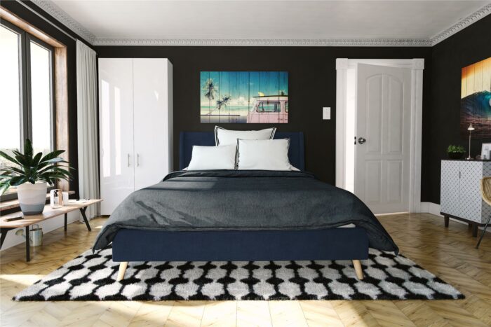 Dorel Novogratz Her Majesty Bed - Double - Blue Linen-39985