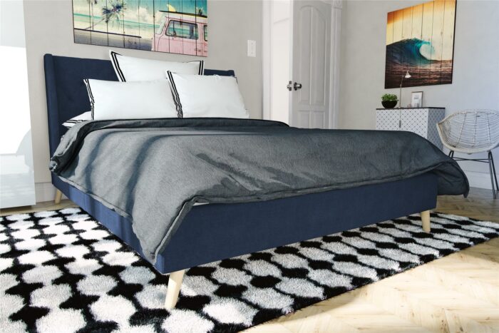 Dorel Novogratz Her Majesty Bed - Double - Blue Linen-39984
