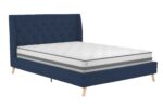 Dorel Novogratz Her Majesty Bed - King - Blue Linen-40061