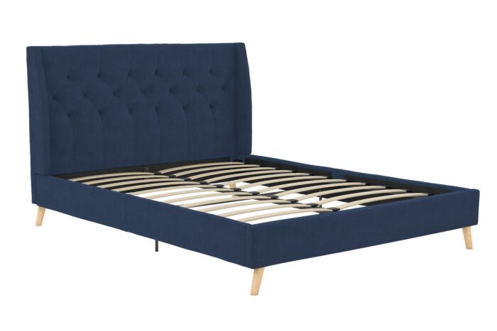 Dorel Novogratz Her Majesty Bed - King - Blue Linen-40054
