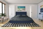 Dorel Novogratz Her Majesty Bed - King - Blue Linen-40060