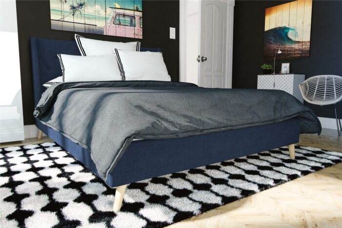 Dorel Novogratz Her Majesty Bed - King - Blue Linen-40062