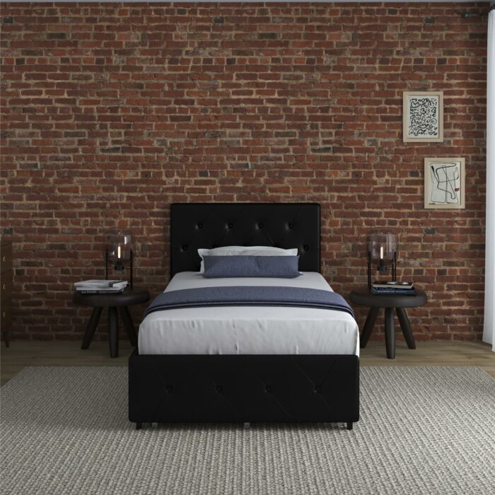 Dorel Dakota Bed with Storage - Single - Black-39767