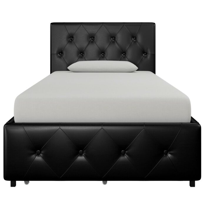 Dorel Dakota Bed with Storage - Single - Black-39754