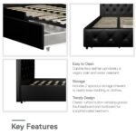 Dorel Dakota Bed with Storage - Single - Black-39758