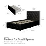 Dorel Dakota Bed with Storage - Single - Black-39753