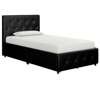 Dorel Dakota Bed with Storage - Single - Black-0