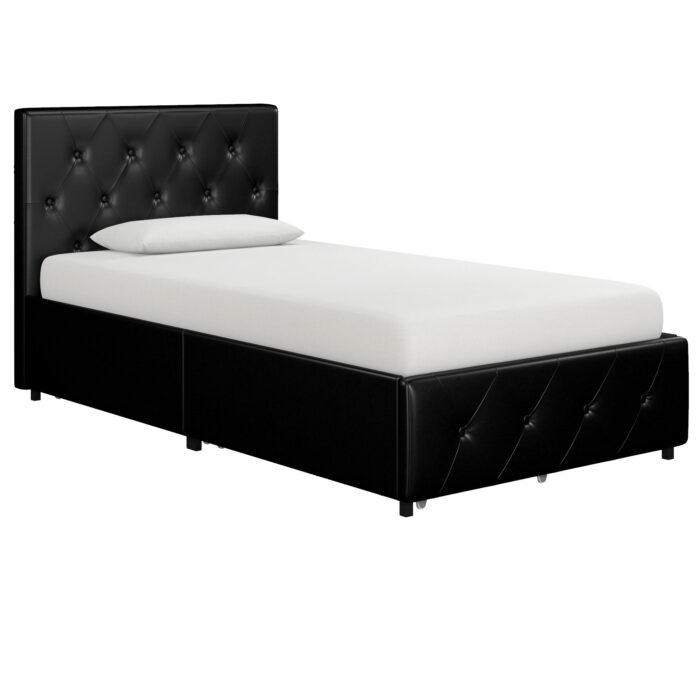 Dorel Dakota Bed with Storage - Single - Black-0