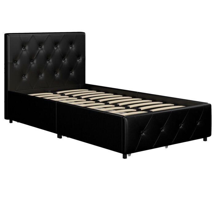 Dorel Dakota Bed with Storage - Single - Black-39751